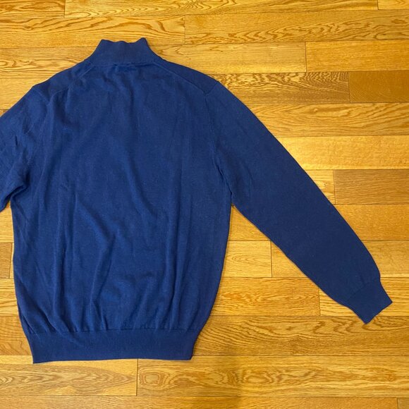 Jos A Bank Traveler Sweater Mens Size XL Pima Cotton Knit Quarter Zip NWT Blue - Picture 9 of 9